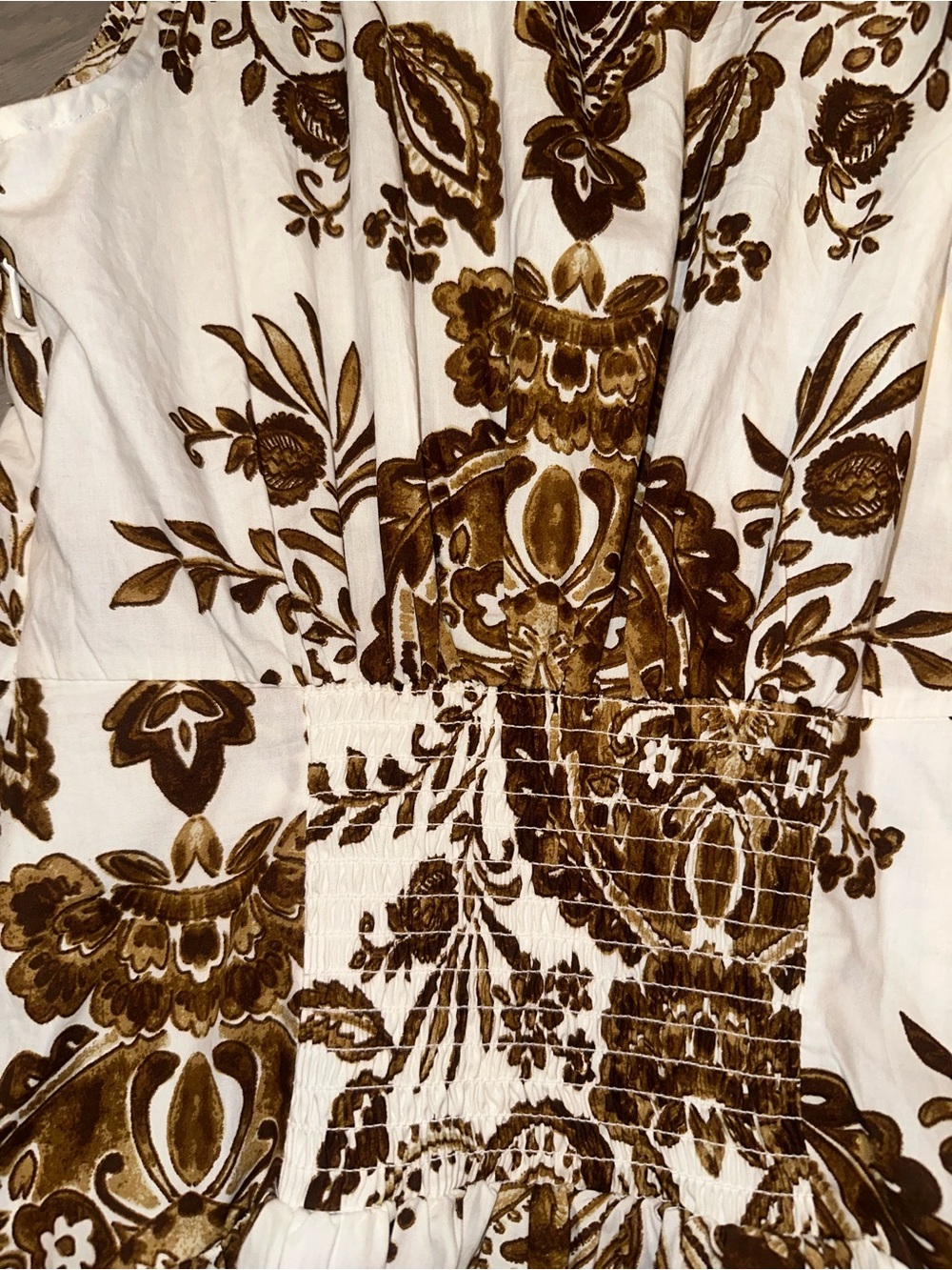 Parker Cream Maxi Dress with Brown Paisley Medallion Print - Picture 5 of 6